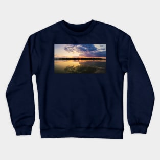 sunset reflection pano Crewneck Sweatshirt